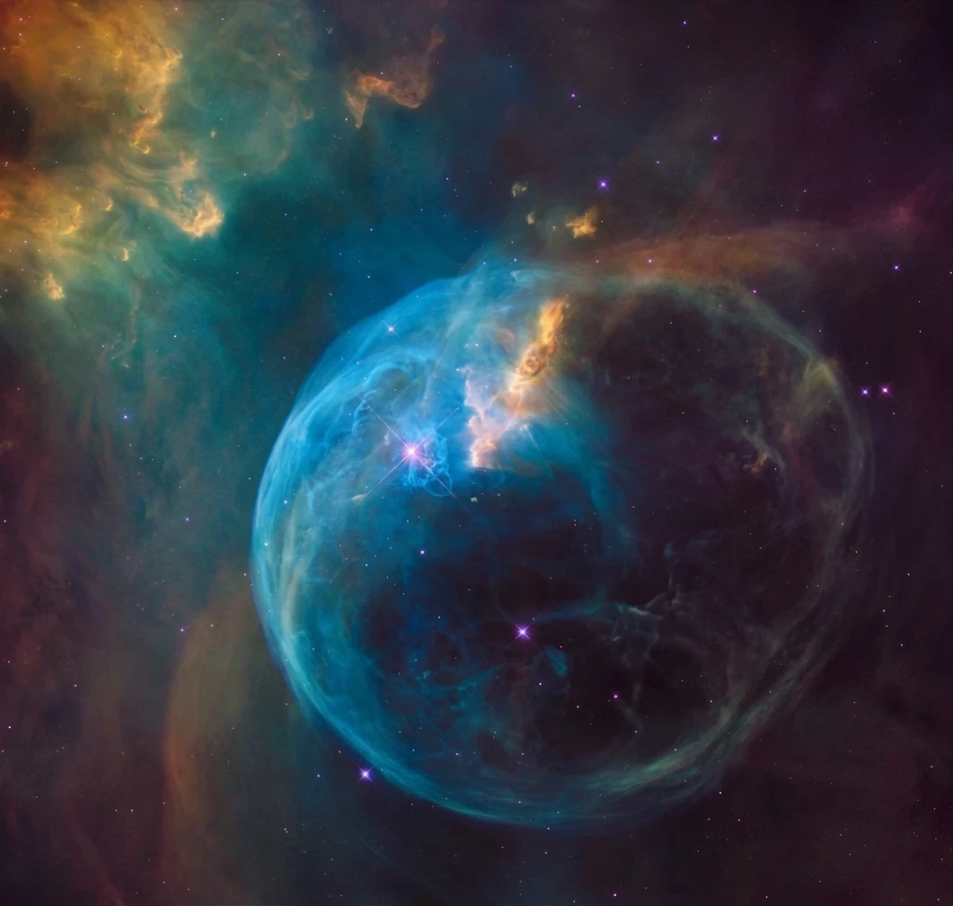 The same space image after the supported visible Gemini watermark was reconstructed